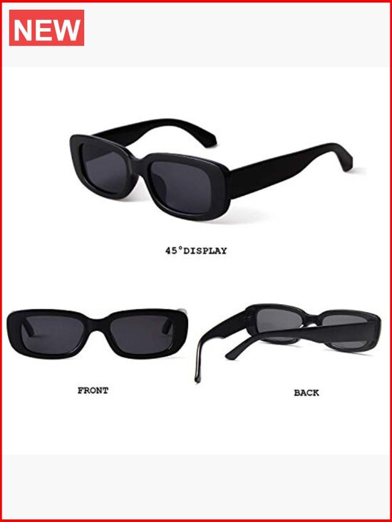 Retro Rectangle Sunglasses Narrow Square Frame UV400 Protection Women\'s Driving main image 7
